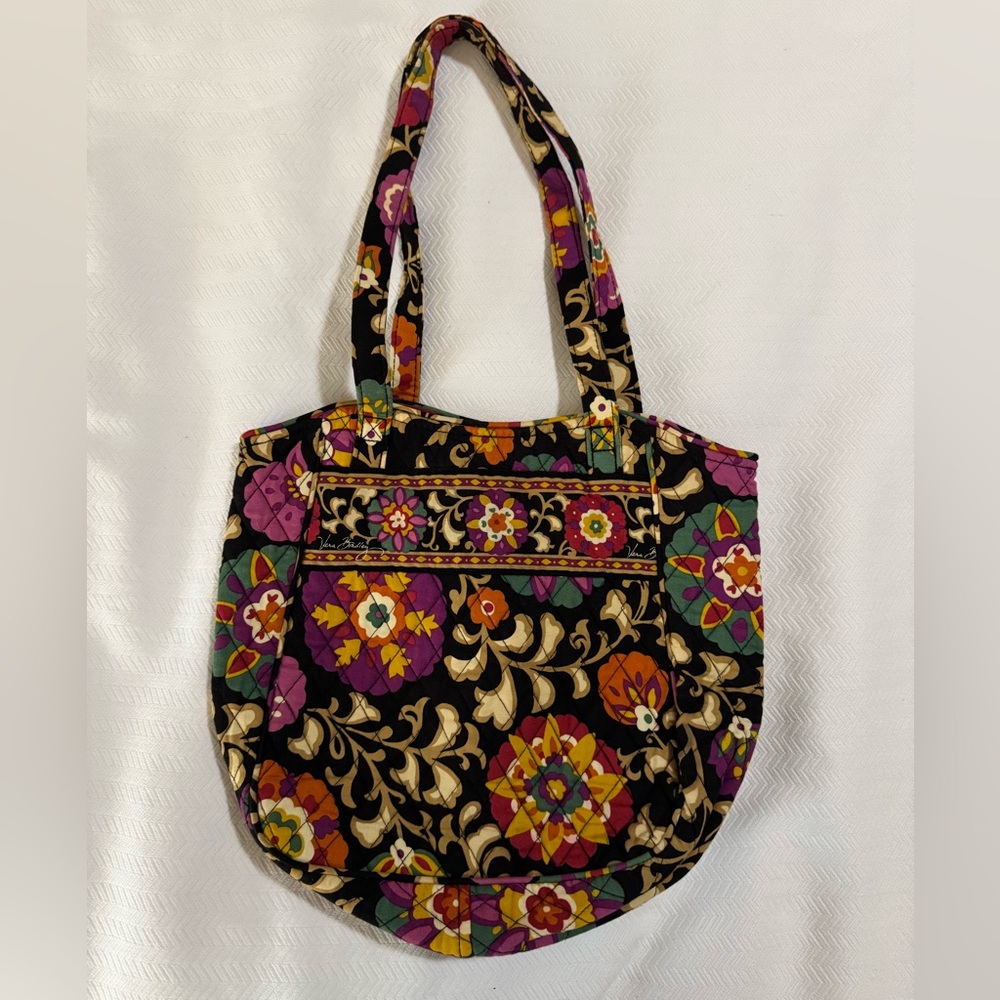 Vera Bradley Black and Purple Quilted Tote